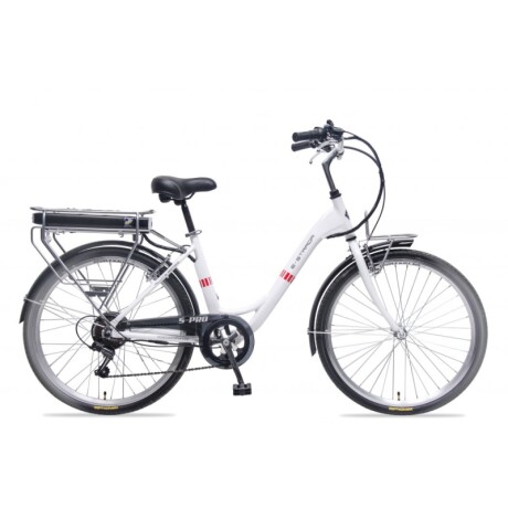 Bicicleta Electrica S-pro E-strada Aluminio Bateria Litio Blanco