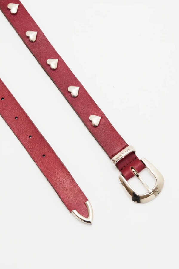 Cinturón Mini Hearts Bordo