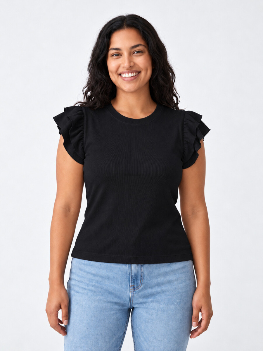 REMERA JOAQUINA - NEGRO. 