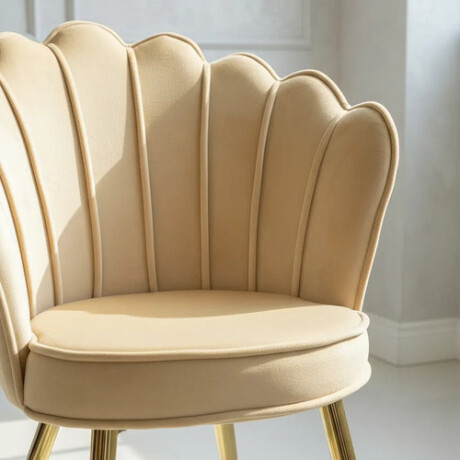 Silla Terciopelo Beige Base Dorada VELVET Silla Terciopelo Beige Base Dorada VELVET