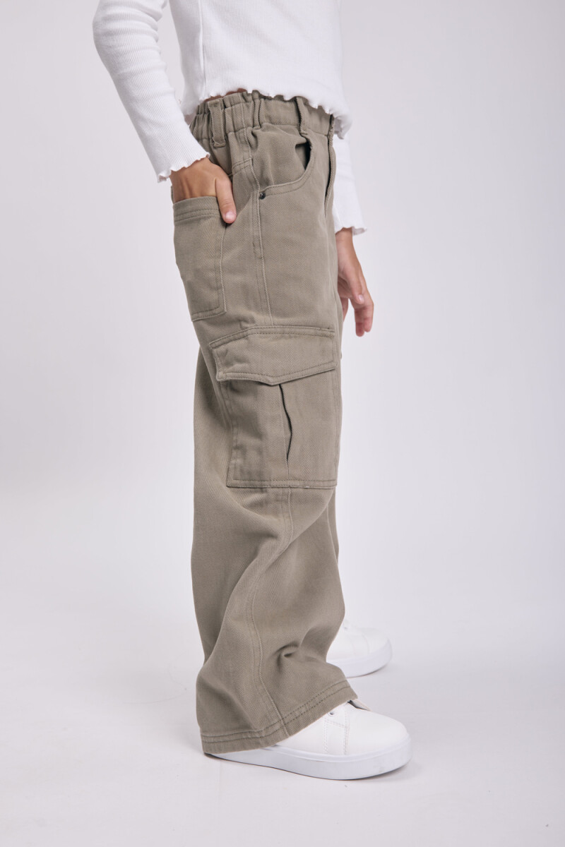 Pantalón jean cargo Verde