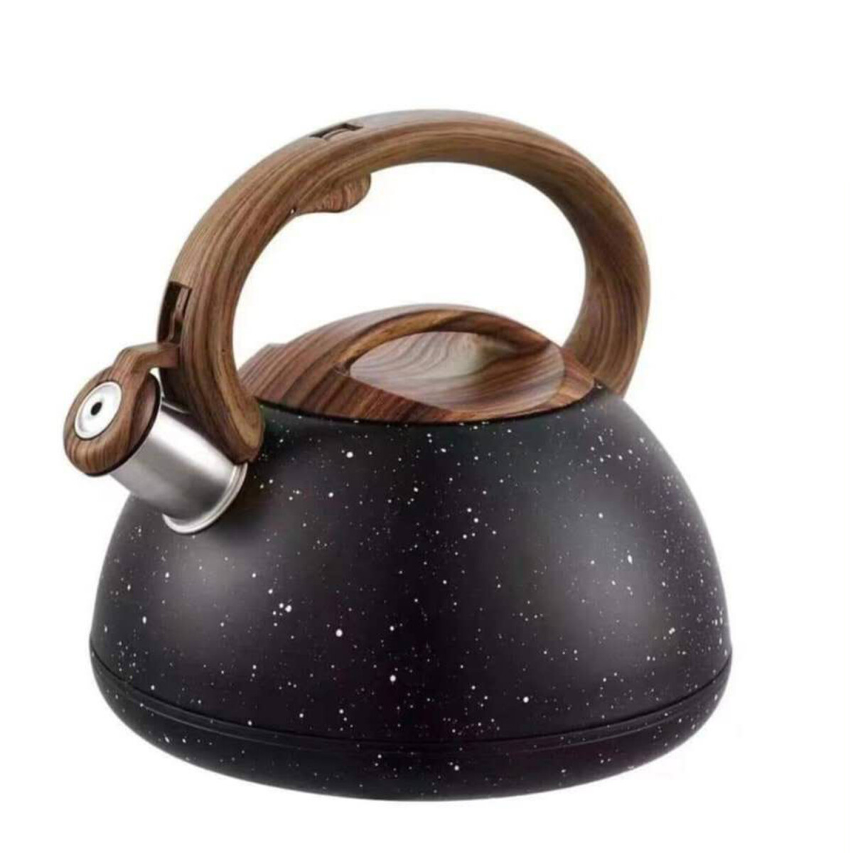 Caldera Silbadora 3L Acero Inoxidable Mango Madera - Negro 