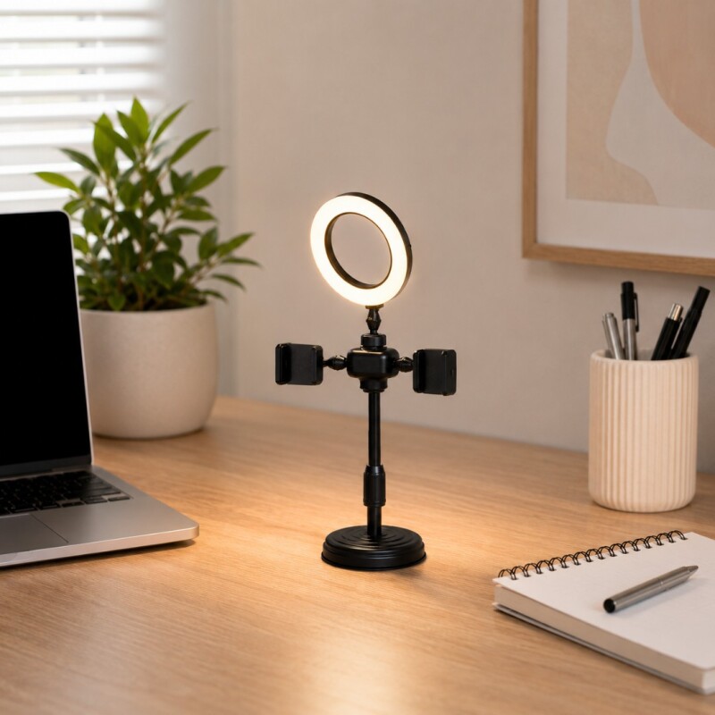 Anillo Led 6LL-2 mini 6" con pie y 2 soportes para celular Anillo Led 6LL-2 mini 6" con pie y 2 soportes para celular