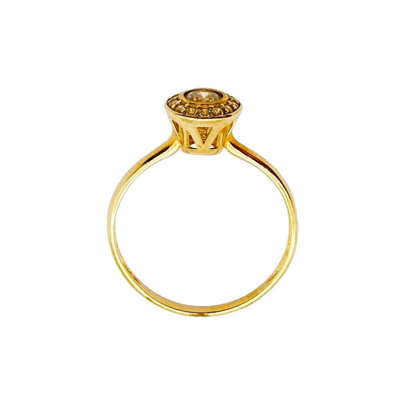 Anillo Halo-Oro bajo-Piedra Zirconia-AN8050 conpiedra