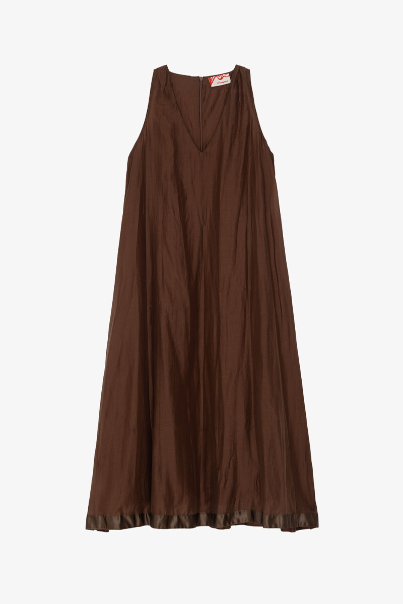 VESTIDO ARRUGADO Marron