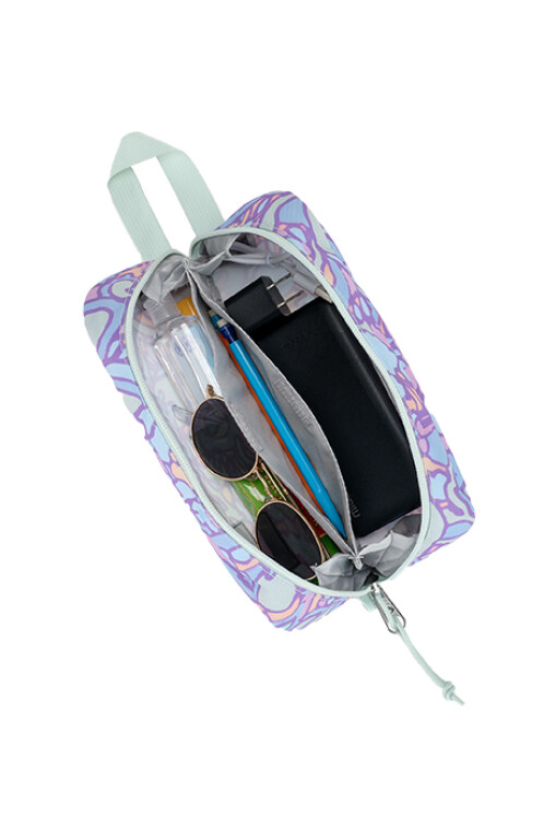 CARTUCHERA JANSPORT PERFECT POUCH FLUID FLORAL PASTEL LILAC