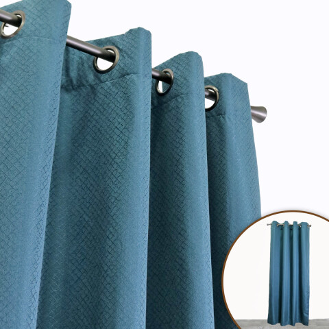 CORTINA ANTISOLAR BAYVILLE AZUL PET 140X229CM Unica