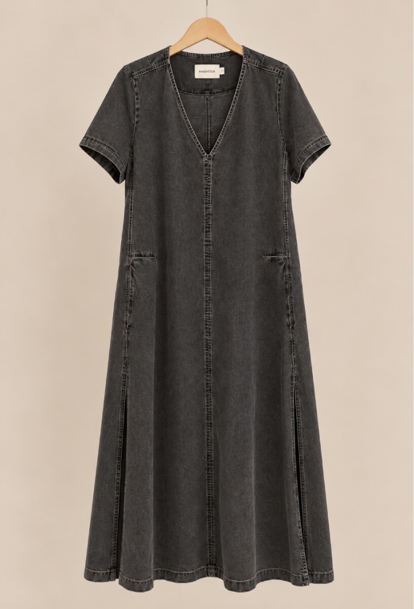 Vestido Polonio - Denim Negro 