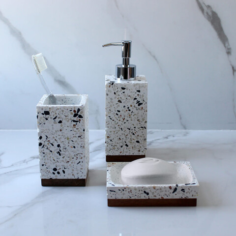 Dispensador de jabón rectangular marmol terrazo Dispensador de jabón rectangular marmol terrazo