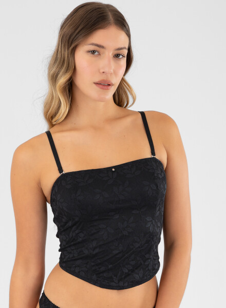 Corset strapless lavanda Negro