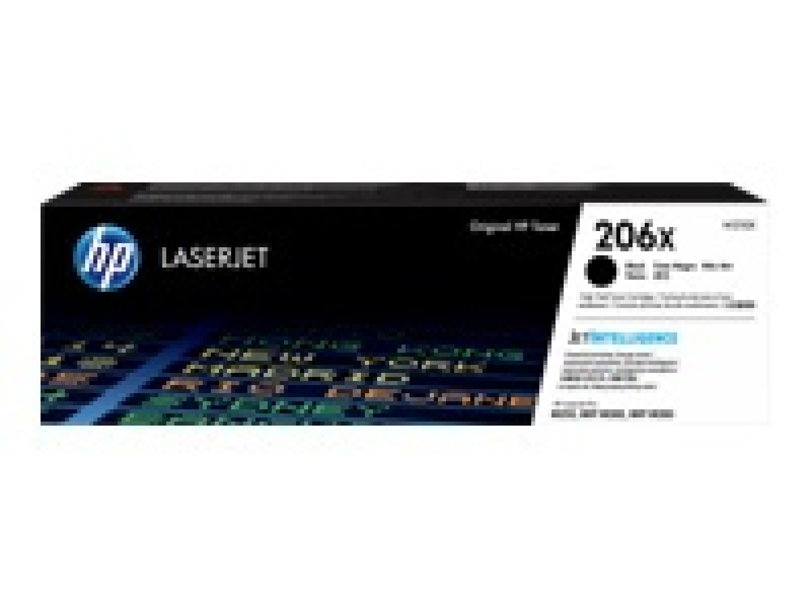 HP 206X - Alto rendimiento - negro - original - LaserJet - cartucho de tóner (W2110X) - para Color LaserJet Pro M255, M283, MFP 