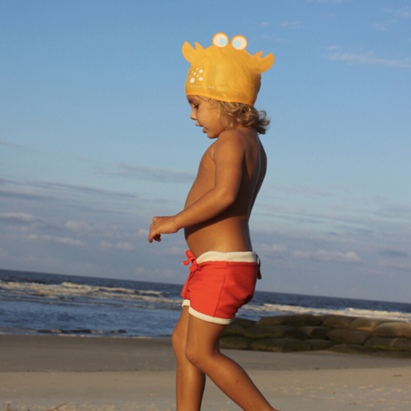 GORRA Gorra De Natación (3-9 Años) Modelo Sonny The Sea Creature Neon Orange
