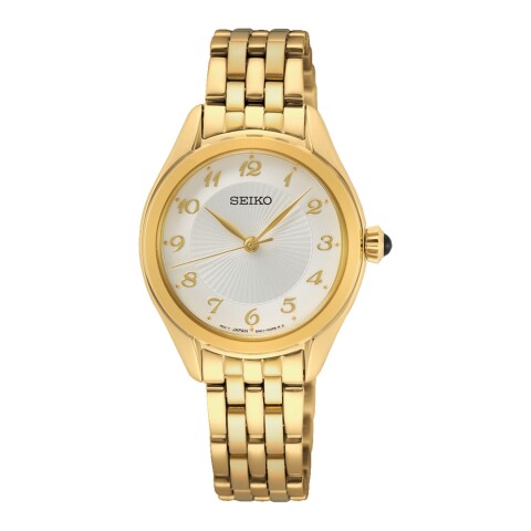 Reloj Seiko SUR384P1 para dama con correa de acero Dorado