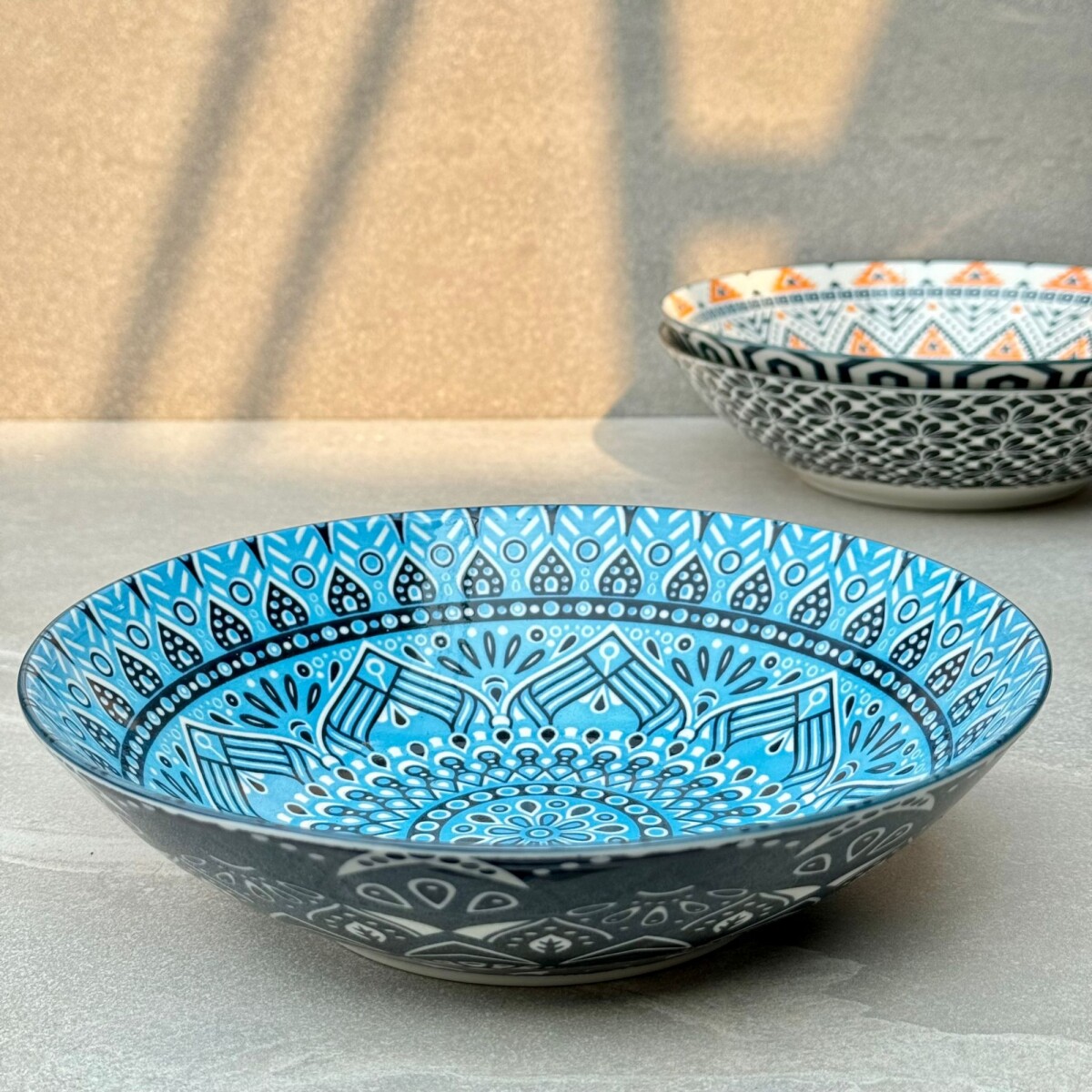 Juego De 3 Plato Bowl Cerámica Ø 23cm x Alto 6cm 