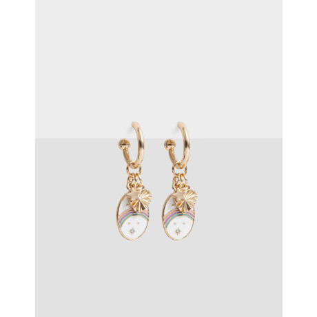 Aros Argollas Esmaltado Dorado