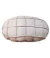 Almohadion Cuero 56x35cm oval chico Blanco