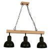 COLGANTE 3L E27 CHAPA NEGRO Y MADERA COLGANTE 3L E27 CHAPA NEGRO Y MADERA