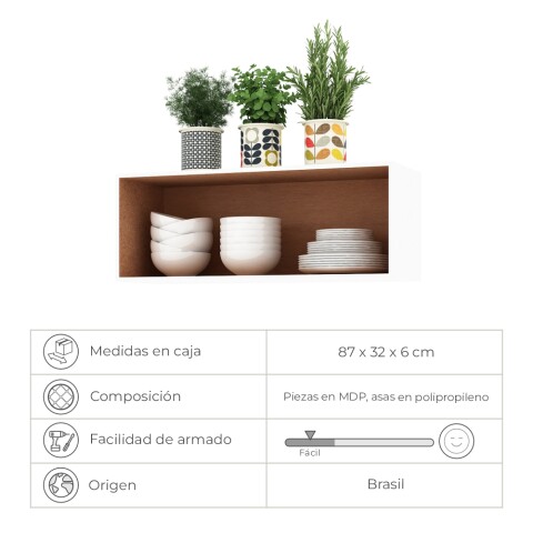 [ OUTLET ] Mueble Aereo de 2 puertas s/estante interior natural 80x29x30cm Blanco [ OUTLET ] Mueble Aereo de 2 puertas s/estante interior natural 80x29x30cm Blanco