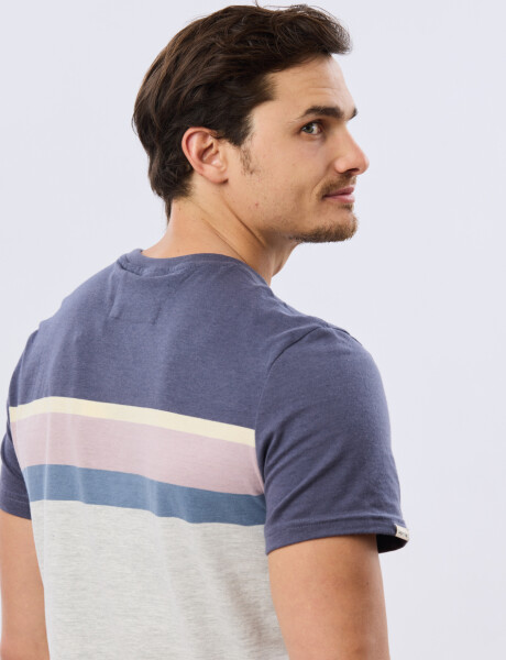 REMERA RAYADA DE ALGODÓN Gris