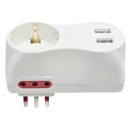 Adaptador Schuko Conatel de 2X3L a 3L y 2USB 001