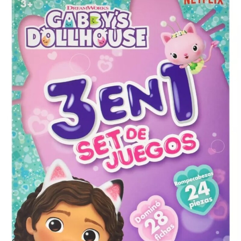 Set de juegos 3 en 1 Gabby´s Dollhouse Set de juegos 3 en 1 Gabby´s Dollhouse