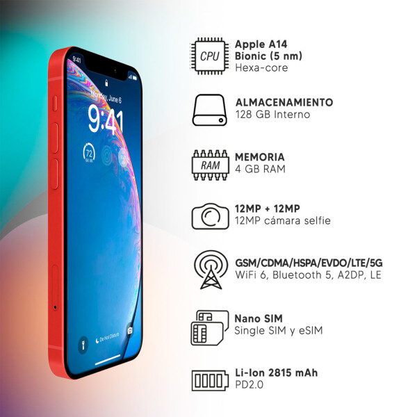 Iphone 12 4/128 Gb 5g ROJO