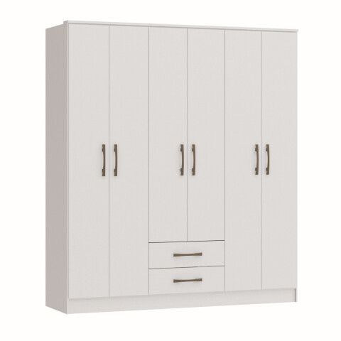 CASTRO - ROPERO ROCHA 6 PUERTAS BLANCO CASTRO - ROPERO ROCHA 6 PUERTAS BLANCO