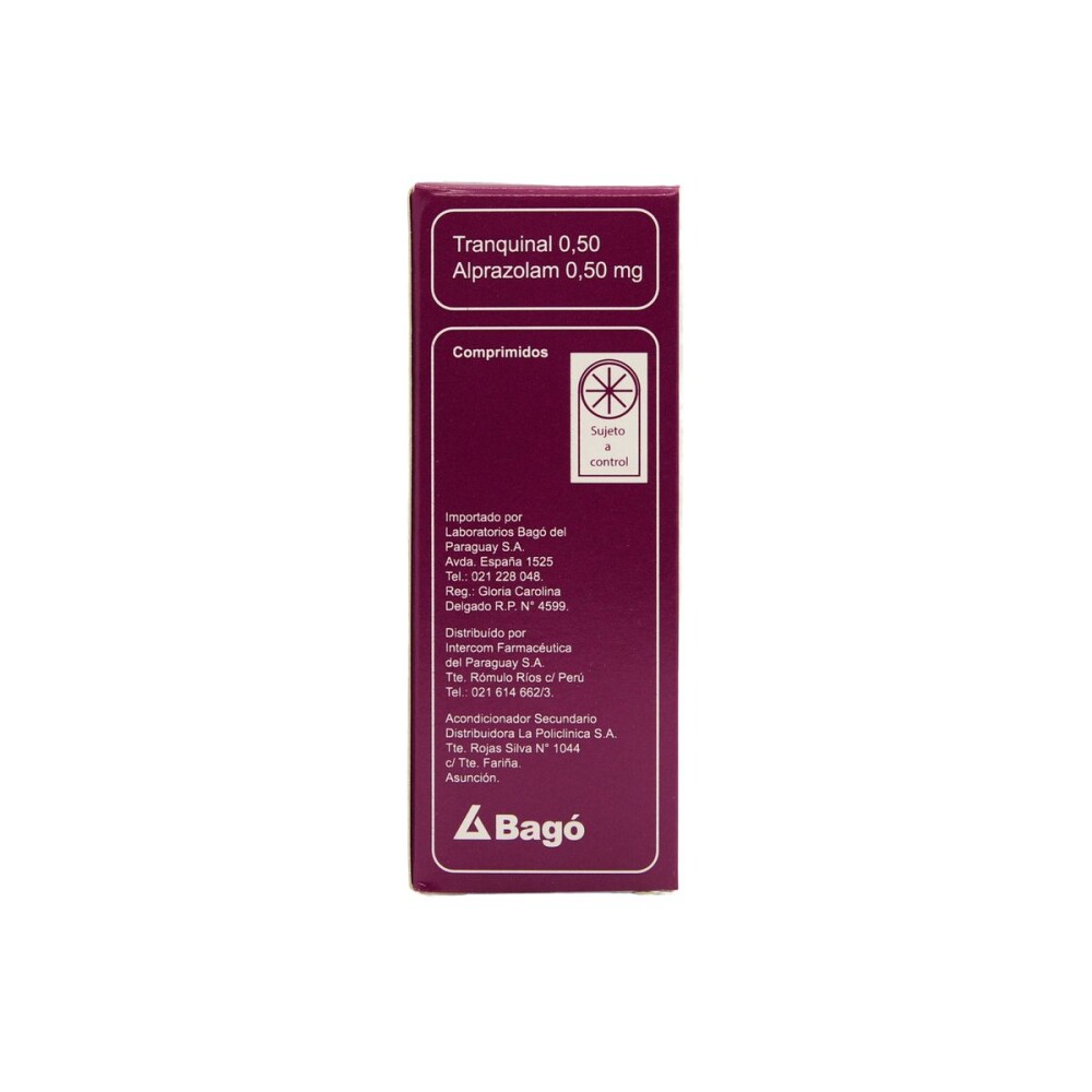 TRANQUINAL 0,50 MG. CJ X 50 COMPRIMIDOS única
