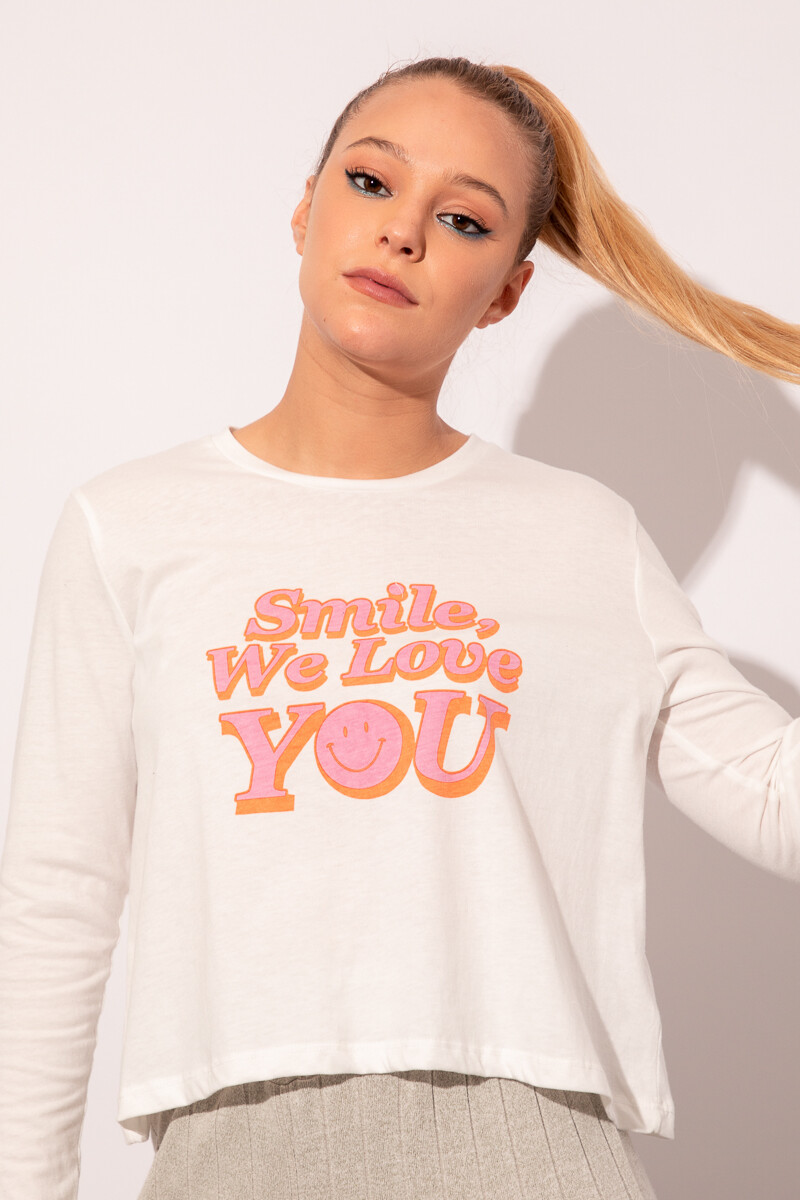 REMERA SMILE LOVE Crudo