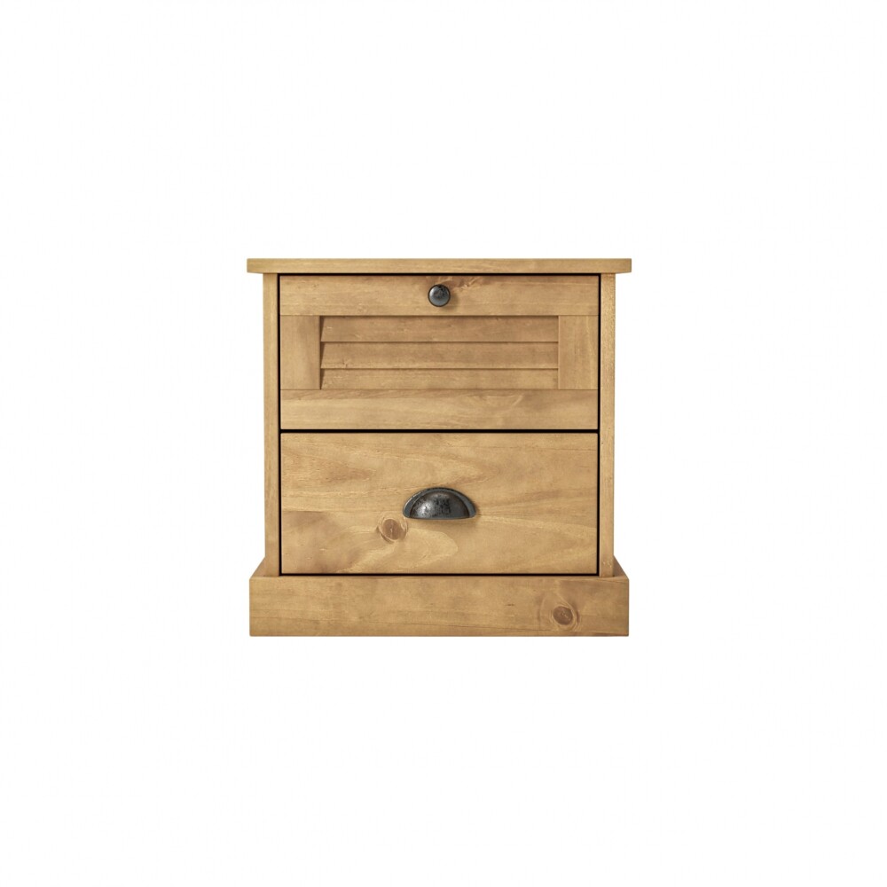 Mesa de Luz - 2 Cajones - Línea Valenciana - Natural Mesa de Luz - 2 Cajones - Línea Valenciana - Natural