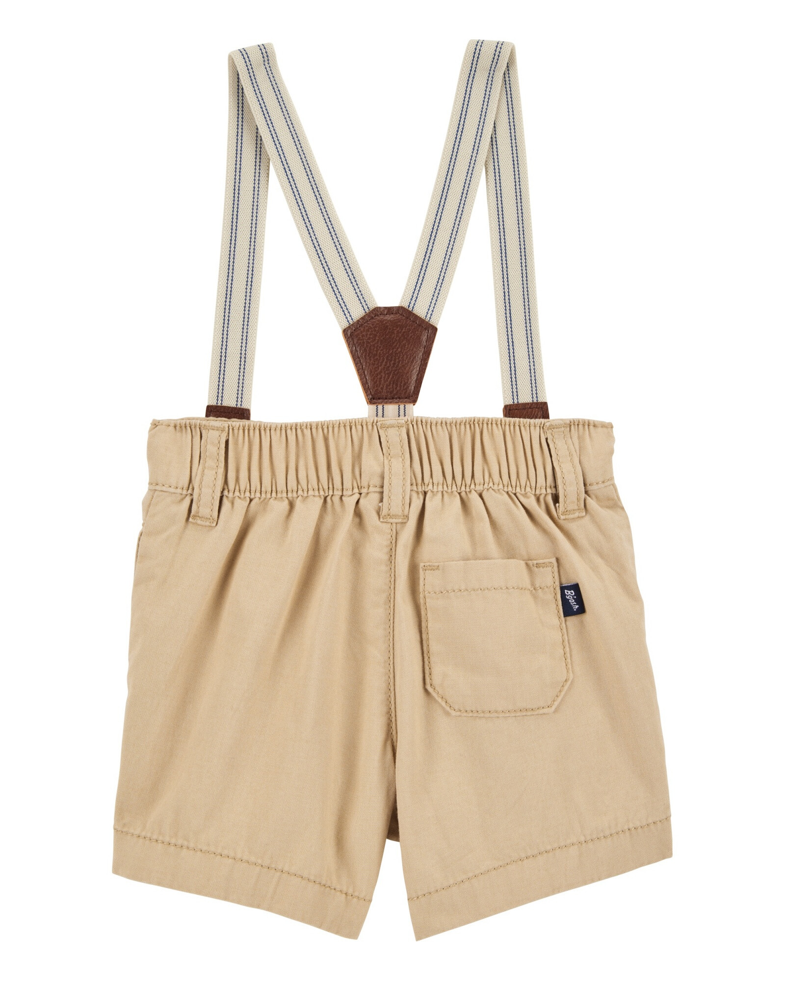 Short de algodón, con tiradores, khaki Sin color