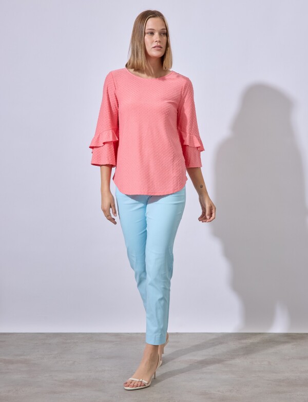 Blusa Manga Volados CORAL