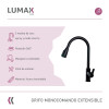 Grifo de cocina gourmet extensible de una sola manija Negro Mate