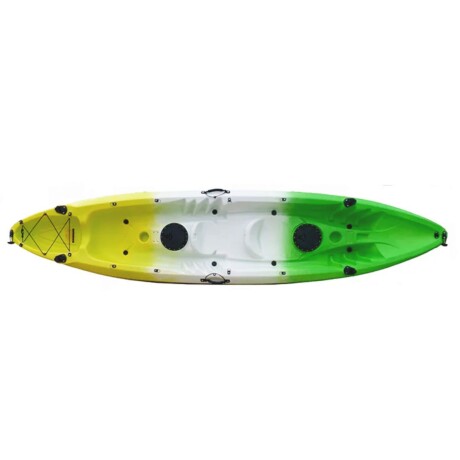 Kayak triplo 2 adultos + 1 niño con sillín Verde amarillo