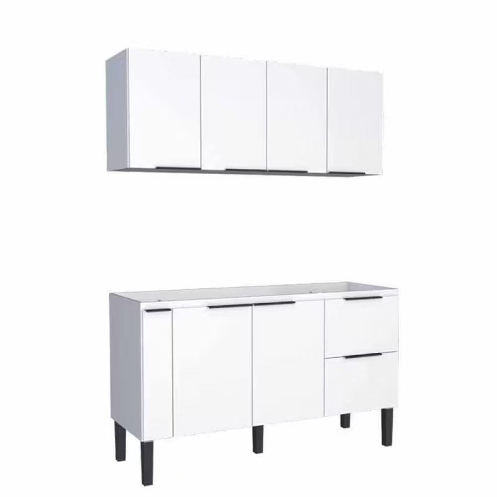 Mueble de cocina bajo mesada Blanco y aéreo 150 cm Cisne Mueble De Cocina Bajo Mesada Blanco Y Aéreo 150 Cm Cisne
