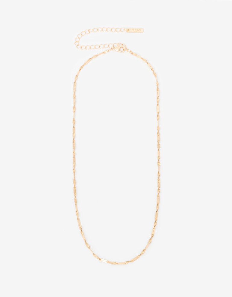 Collares Cortos Metal Collar Cadena Torzada - Dorado