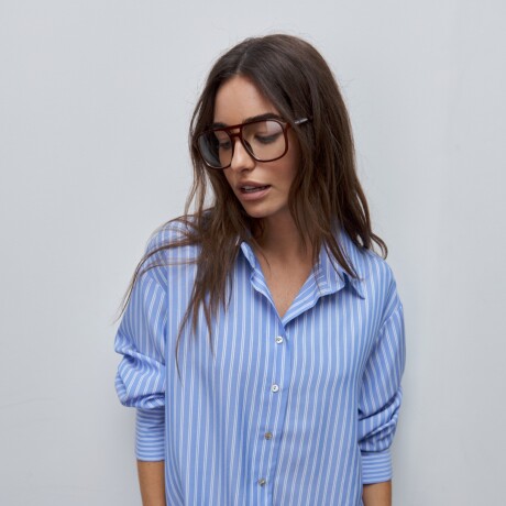 CAMISA DANAE STRIPE Azul Melange