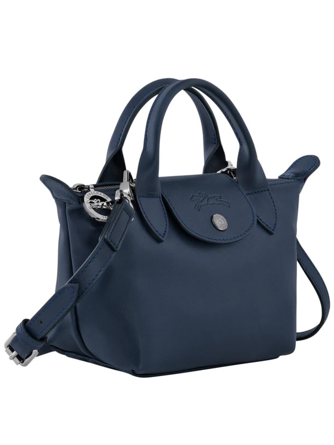 Longchamp -Cartera mini de cuero, Le pliage Xtra Azul