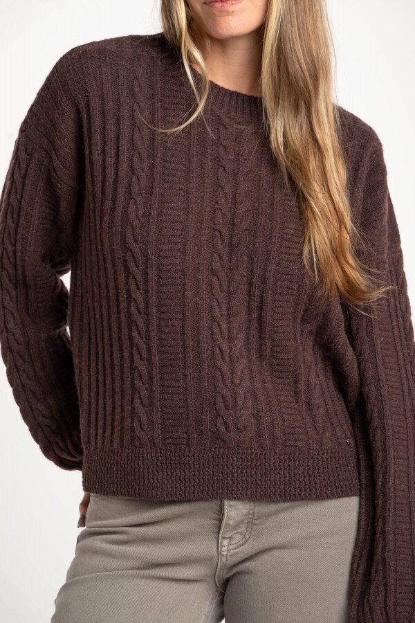 Sweater Texturado Lana Chocolate