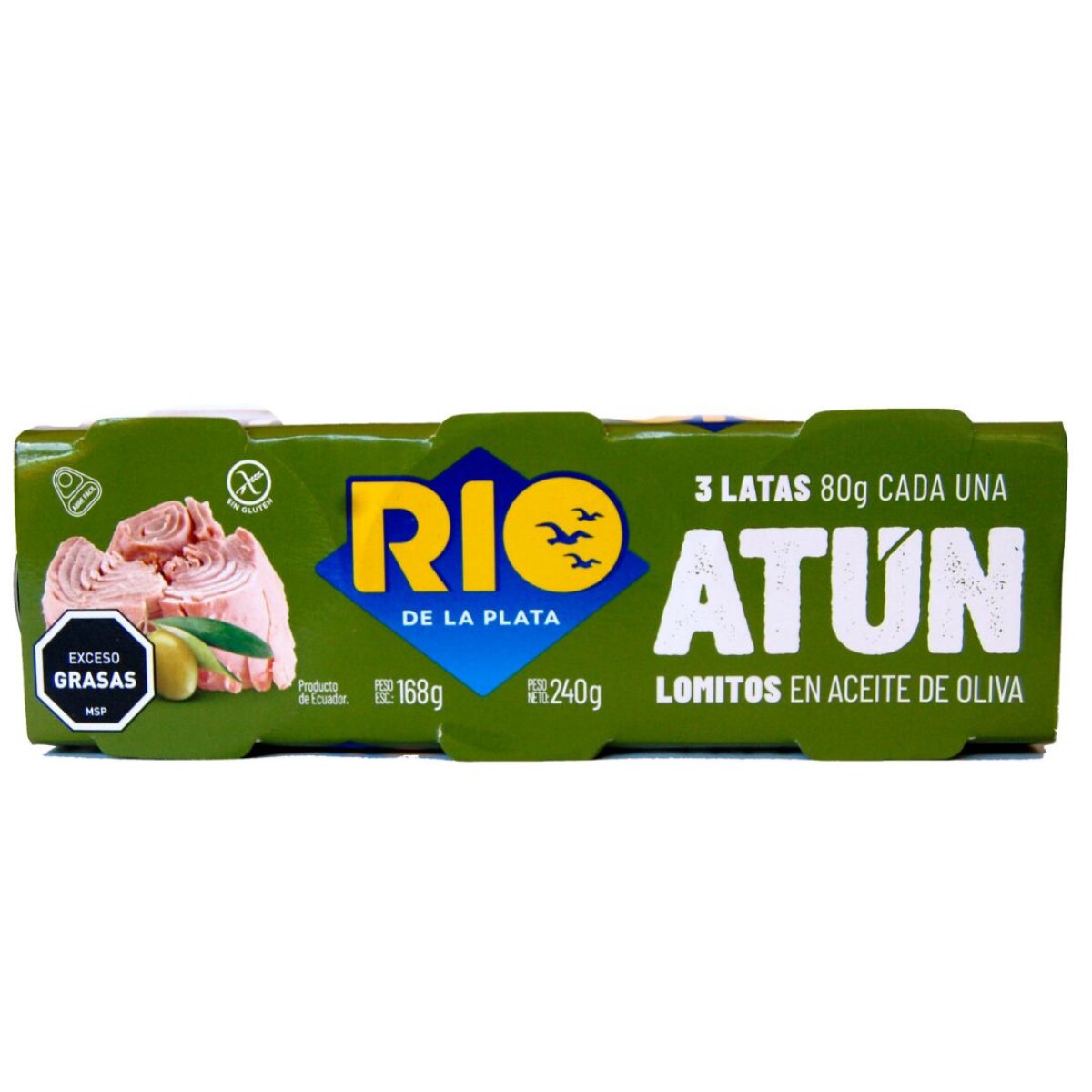 ATUN LOMITO EN ACEITE DE OLIVA TRIPACK RIO DE LA PLATA 240 G 