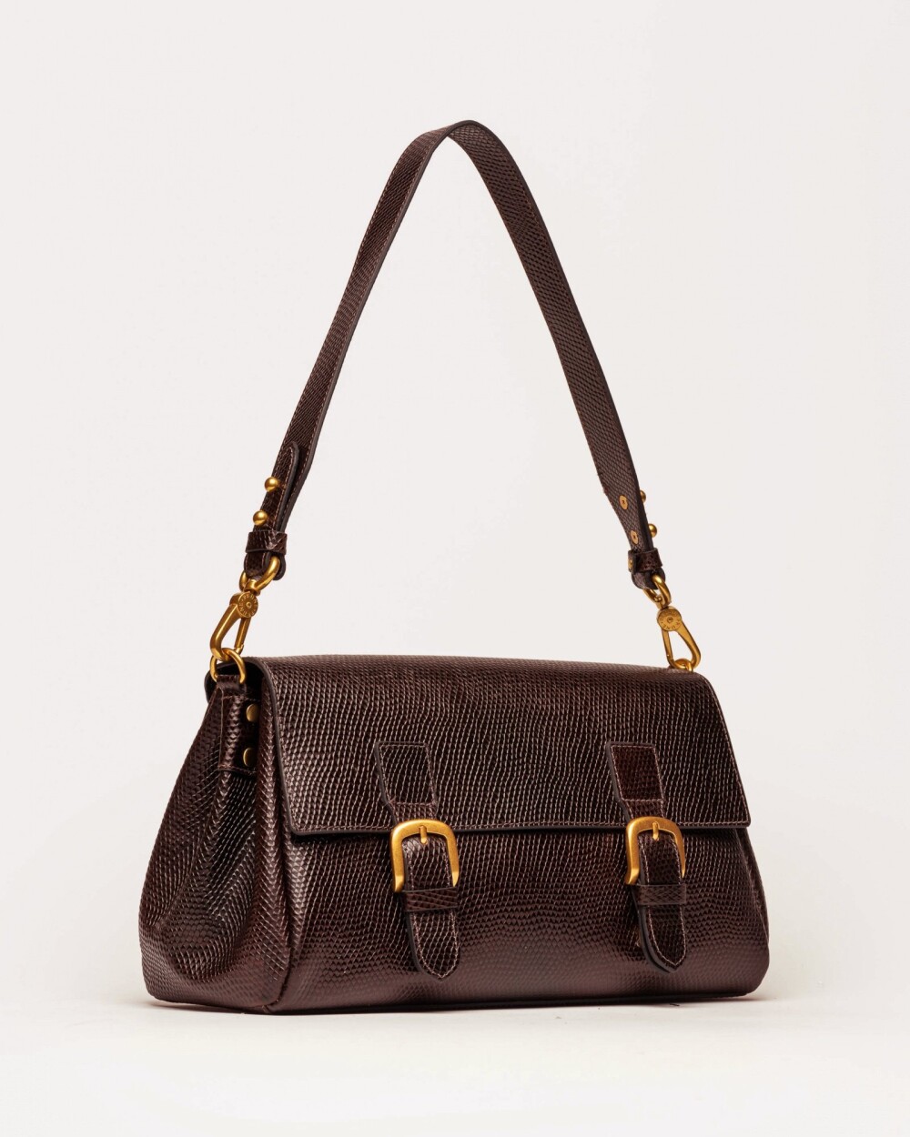 Hombro Elise Snake Bitono Red Tabaco