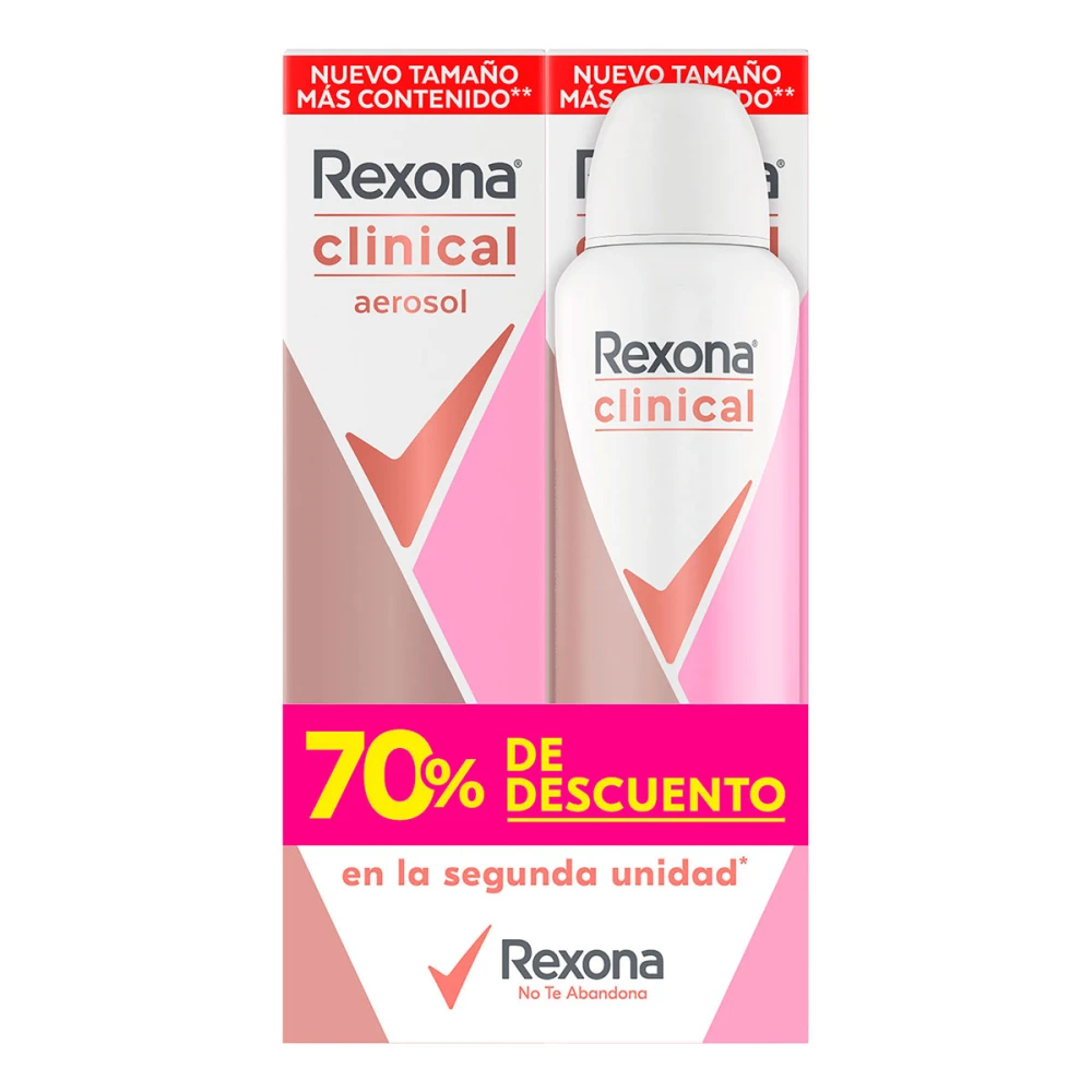 REXONA CLINICAL AEROSOL W 70% EN LA SEG.
