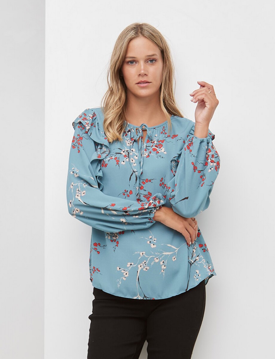 Blusa Volados - Celeste/multi 