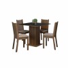 Juego de comedor Mesa de madera + 4 Sillas Beige