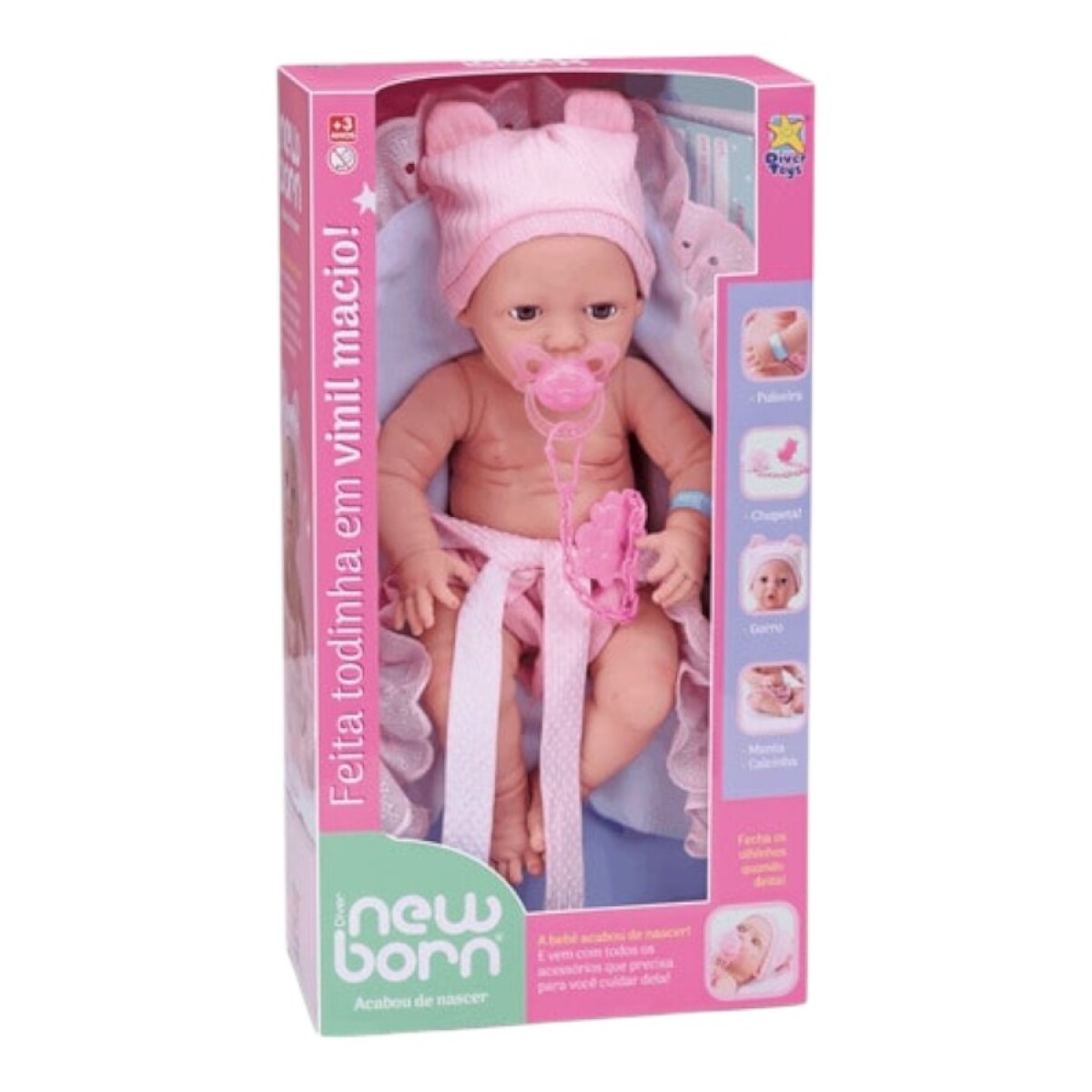 Muñeca bebé recién nacida con mantita y gorrito New Born 
