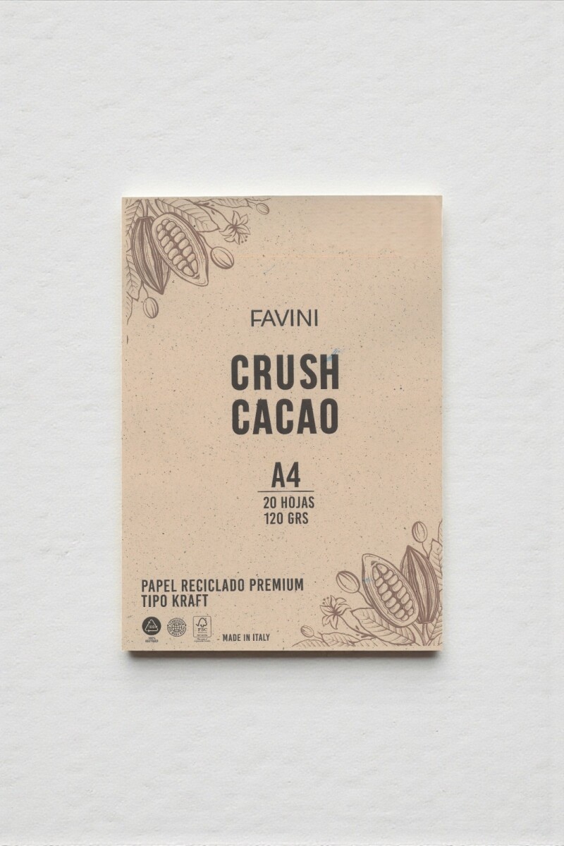 Cacao a4/20 - bloc c/20 h. Papel favini crush a4 120grs., cacao 