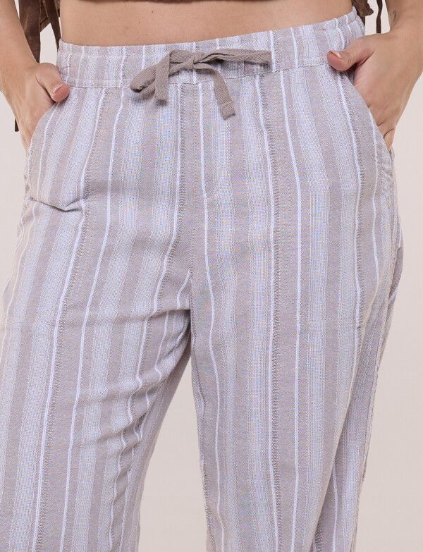 Pantalon Lino BEIGE/MULTI