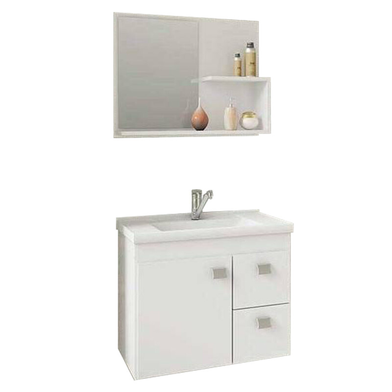 Mueble Para Baño Mgm Móveis Kit Hortencia Con Bacha Y Mueble Color Blanco Mueble Para Baño Mgm Móveis Kit Hortencia Con Bacha Y Mueble Color Blanco