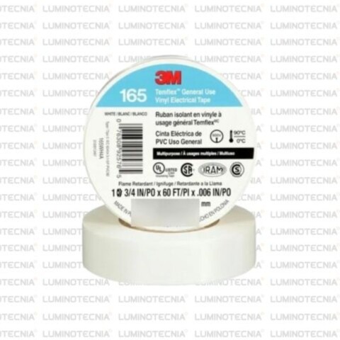 CINTA AISLADORDA DE PVC 3M TEMFLEX 165 BLANCO 19MM X 18 M CINTA AISLADORDA DE PVC 3M TEMFLEX 165 BLANCO 19MM X 18 M
