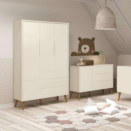Ropero 3 puertas 2 cajones Infantil Theo Gris